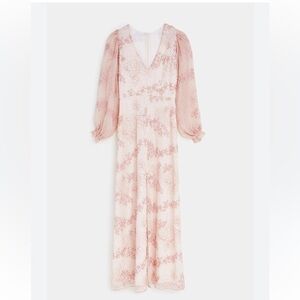 Uterque long sleeve coral pearl gown